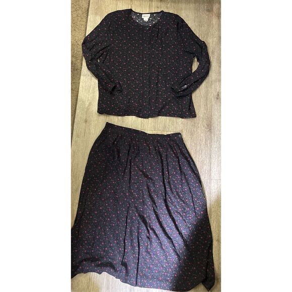 Leslie Fay Sportswear 2 Piece Skirt and Top 18W/20W Vintage 80’s Outfit - Picture 1 of 8